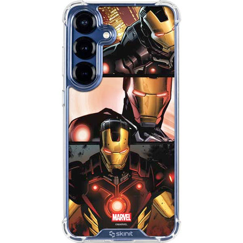 Marvel Iron Man Three Panel Galaxy S25 Clear Case